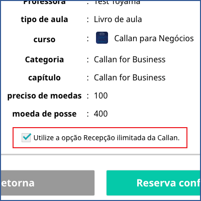 Como reservar aulas usando a opção ilimitada do Método Callan.