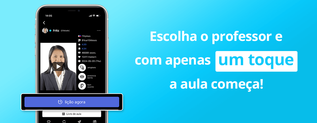 Escolha um instrutor e comece a aula com um toque!