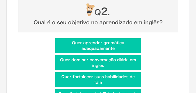 Qual é o seu objetivo no aprendizado em inglês?